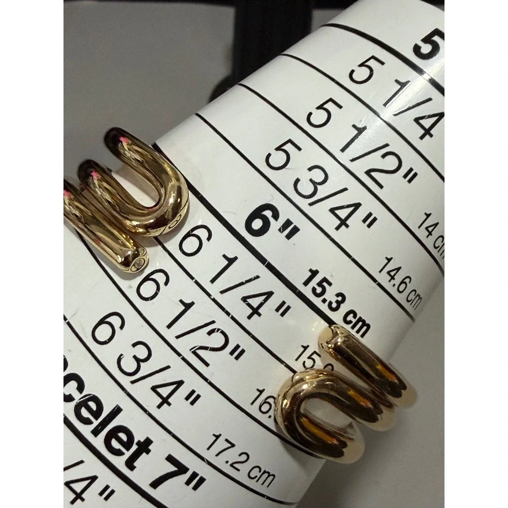 White House Black Market Cuff Bracelet Womens Gold‎ Tone Triple Row Layered